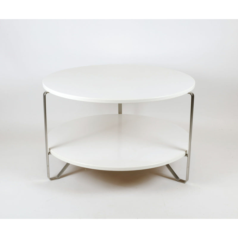 Chrome and White Cocktail Table