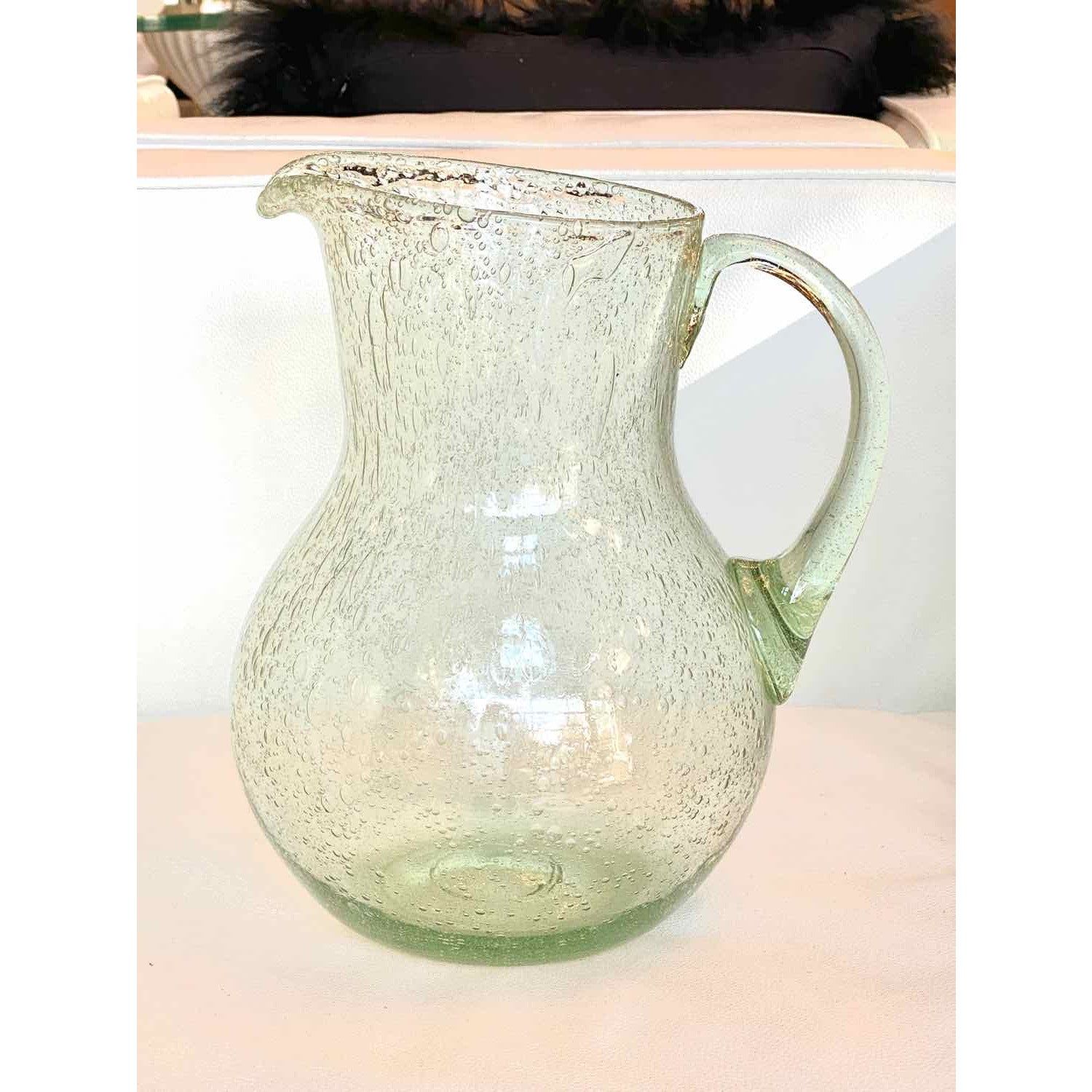 French, Biot Production, Glass Pitcher - colletteconsignment.com