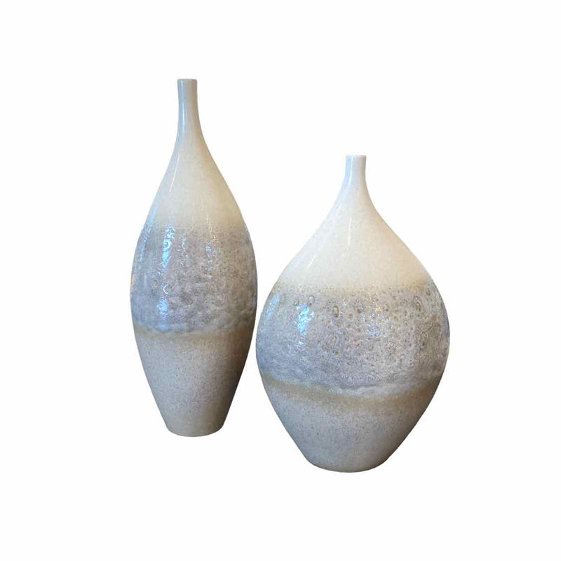 Pair of Global Views Cream Rises Vases