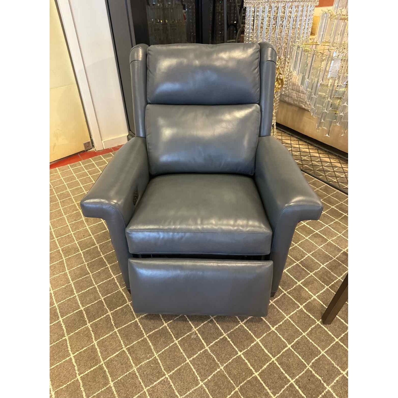 Hancock & Moore Leather Reclining Massage Chair in Grey 37"W x 39"D x 40"H