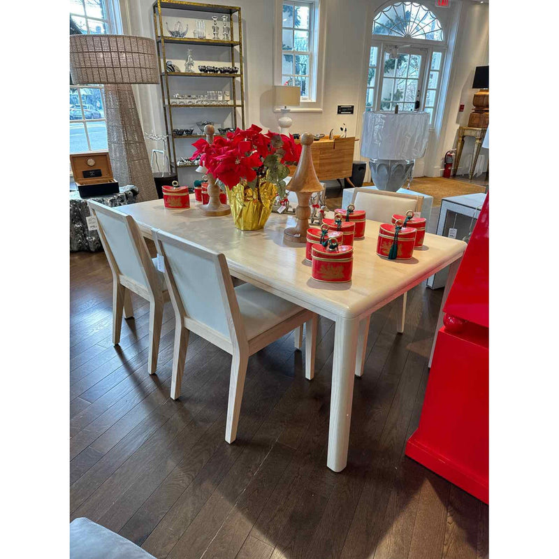 The Bedford Dining Table in Whitewash Finish by Maiden Home 72'Lx40"Wx30"H