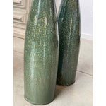 Pair of Contemporary Thai Glazed Porcelain Bottle Neck Vases