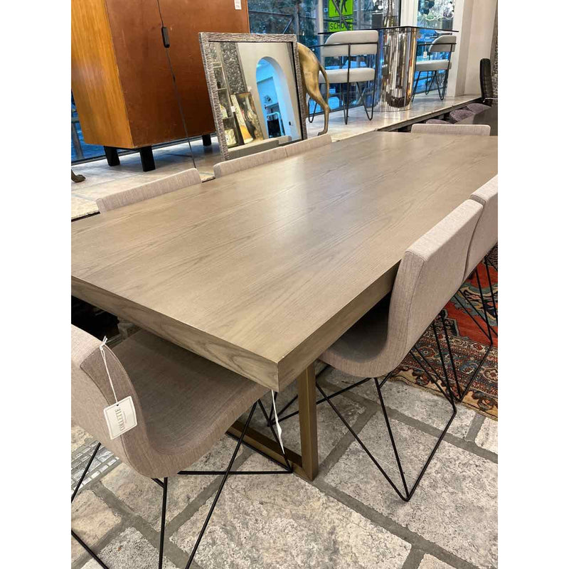 Desiron Arte Dining Table in Sone Ash and Brass Base