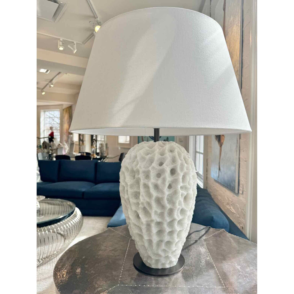 Ivory Ricestone Composite Table Lamp by Arteriors