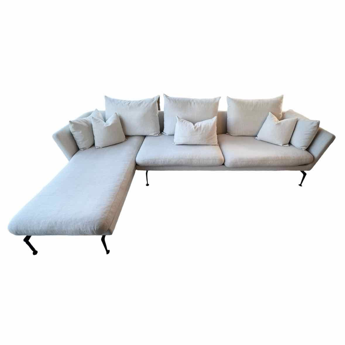 Vitra 2 Seater & Chaise Lounge Right Arm AS IS 119"Lx67"Dx26.5"H