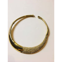 Lanvin Gold Crystal Collar - colletteconsignment.com