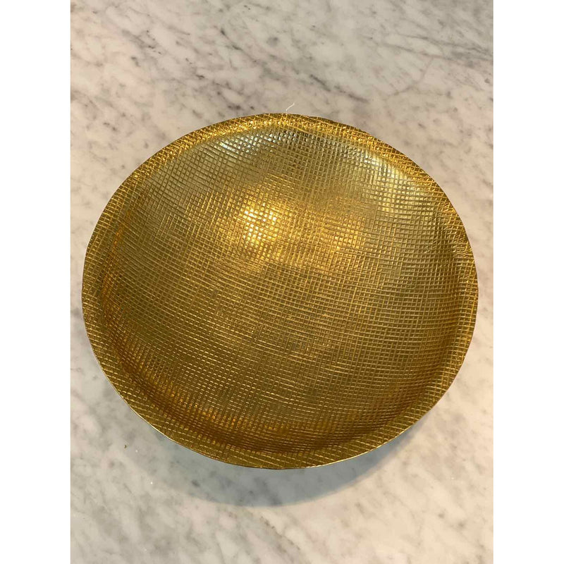 Large Brass Footed Bowl - colletteconsignment.com