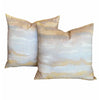 Pair of Custom Biege & Yellow Linen Pillows - colletteconsignment.com