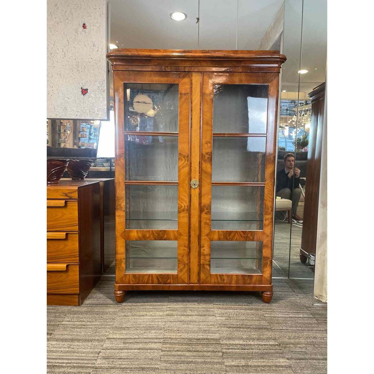 Early 19th Century Wood Vitrine with Glass Shelves