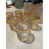 Set of 12 Circa 1960's 24K Gold Overlay Imperial Glass "Shoji Trellis" Pattern G