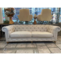 RH Sofa in Oatmeal Linen -  Chesterfield style