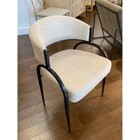 Arteriors Beige Linen Dining Chair w/Metal Frame