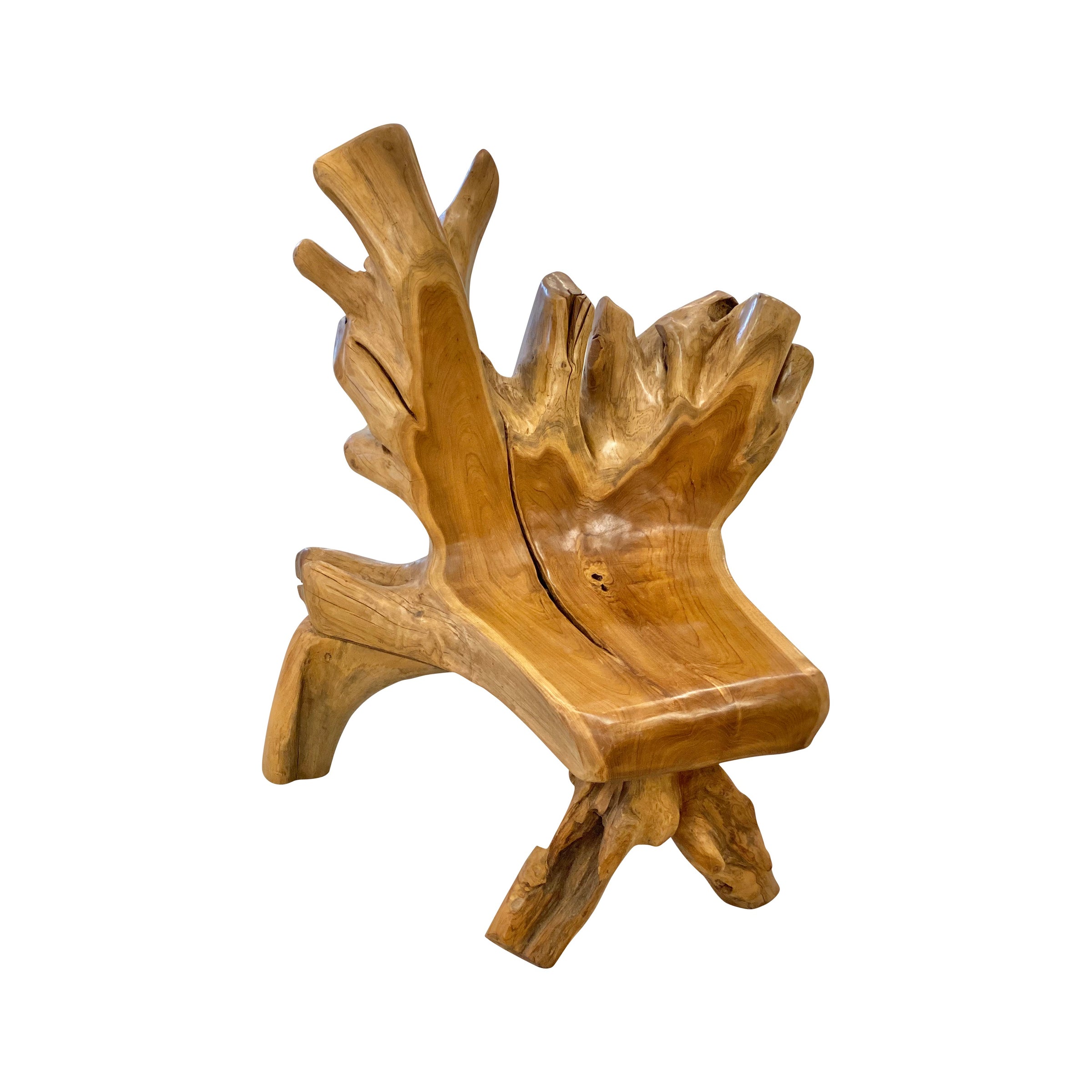 Natural Teak Seat from Bali - colletteconsignment.com