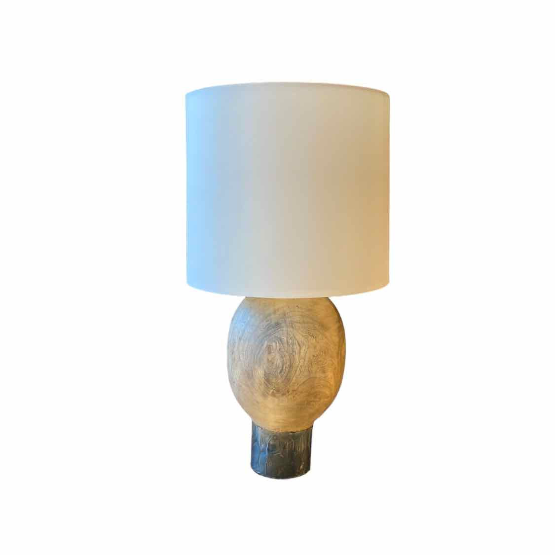 Round Wooden Buoy Style Table Lamp - colletteconsignment.com