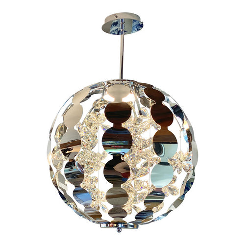 Kuzco Navi Chrome Ball Chandelier with Crystals Pendant - colletteconsignment.com