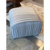 Grey Leather Pleated  Ottoman