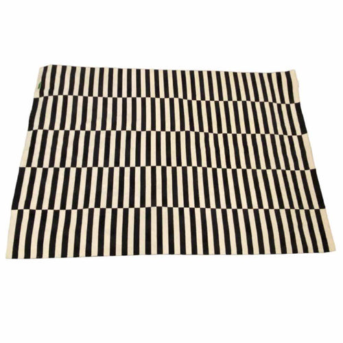 Black and White Stripe Check Carpet