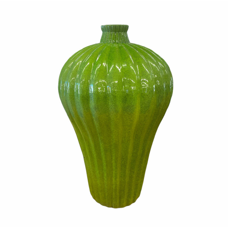 Green Glazed Vase - colletteconsignment.com