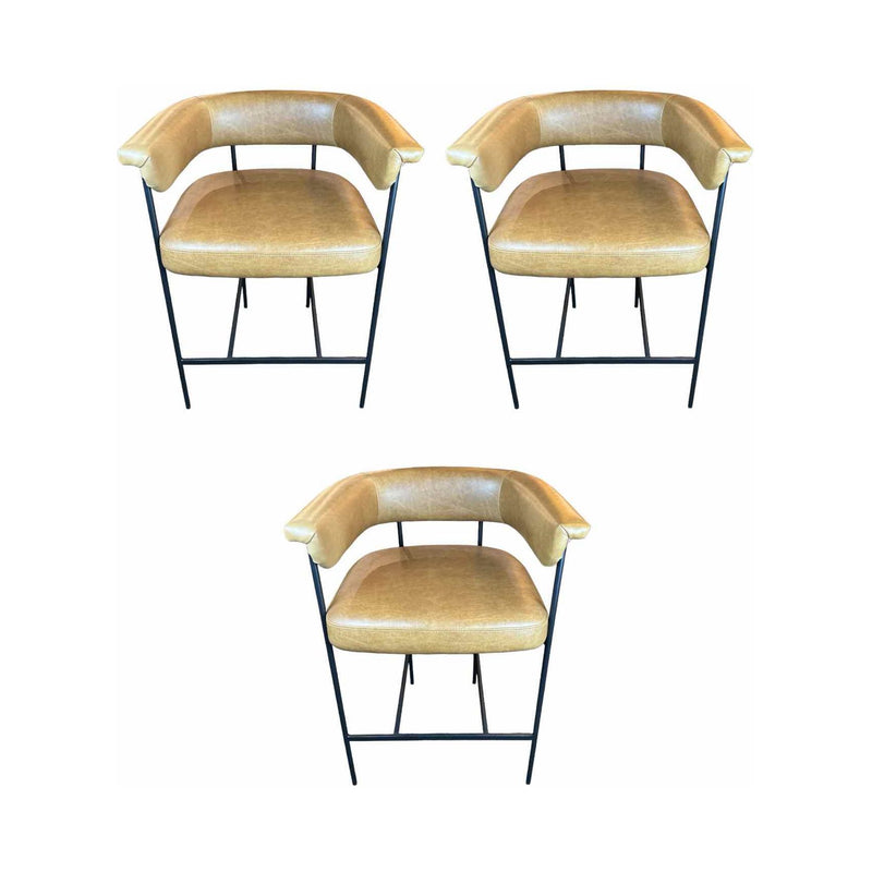Counter Height Leather Bar Stools  (set of 3)