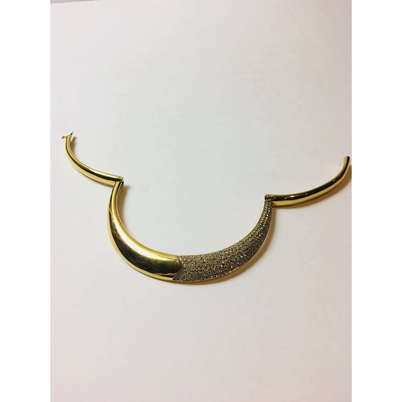 Lanvin Gold Crystal Collar - colletteconsignment.com
