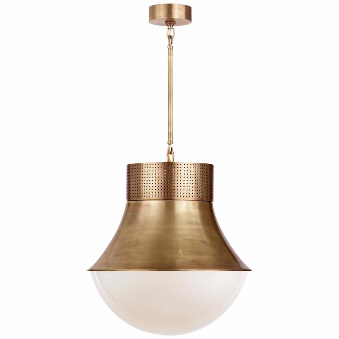 Precision Large Pendant in Antique Burnished Brass by Kelly Wearstler