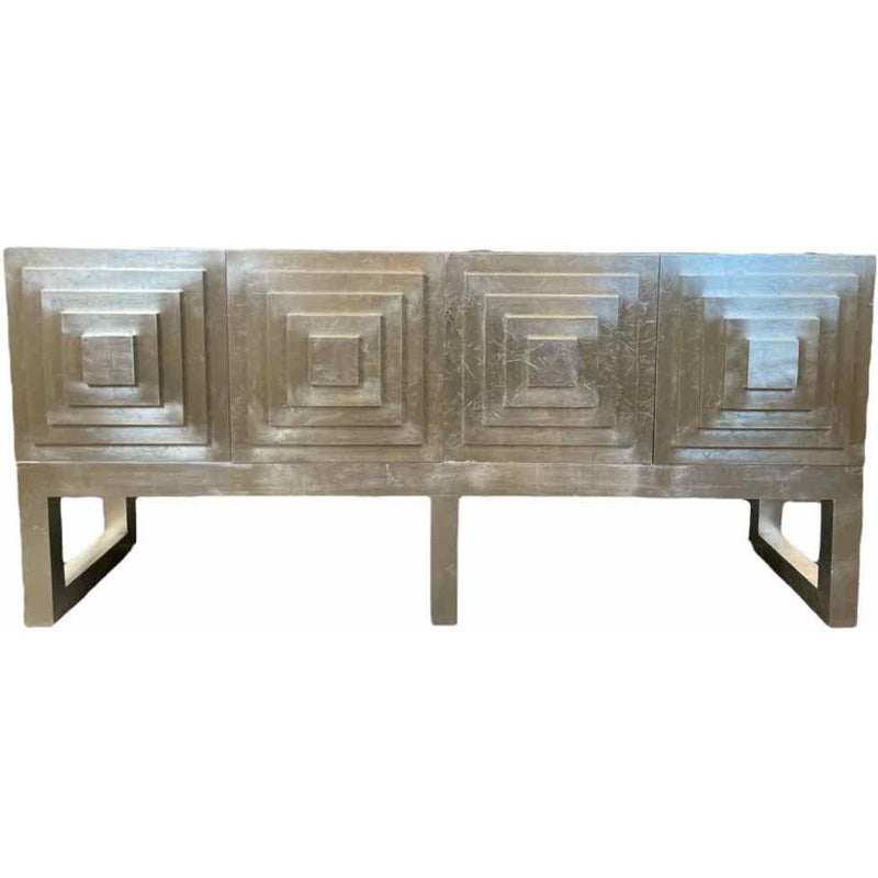 Credenza, Buffet cabinet  in Silver leaf made by GAULTIER