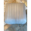 Grey Leather Pleated  Ottoman
