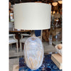 Grey/Blue Ceramic Table Lamp w/ White Shade