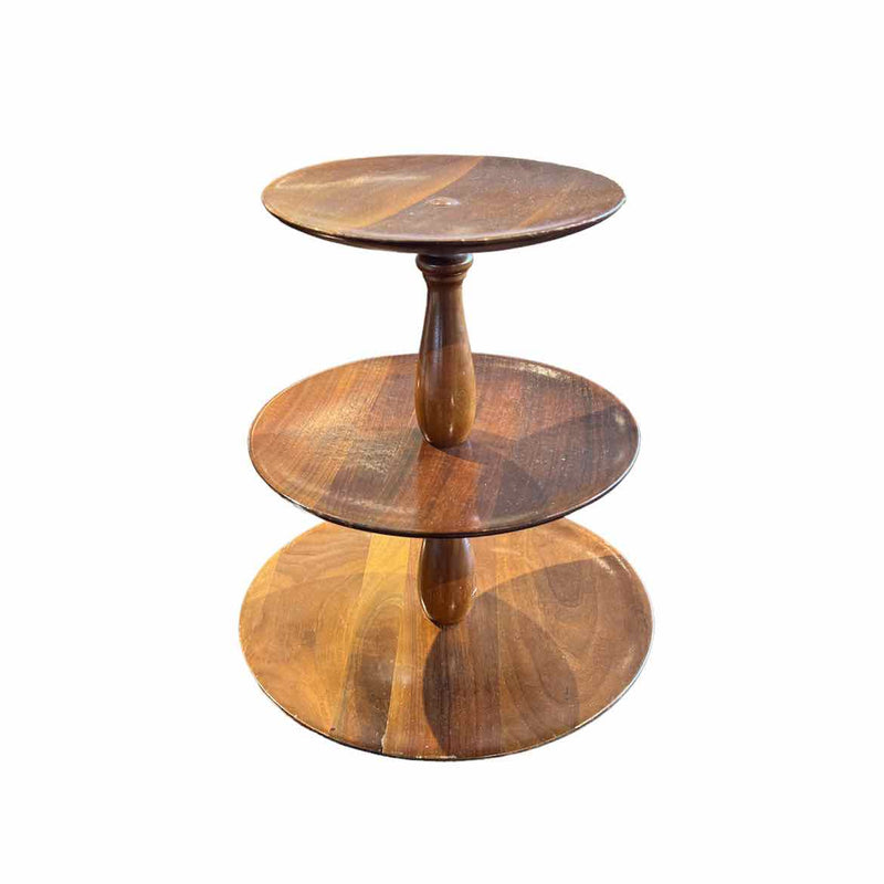 A Three Tier Wooden Table Server - colletteconsignment.com