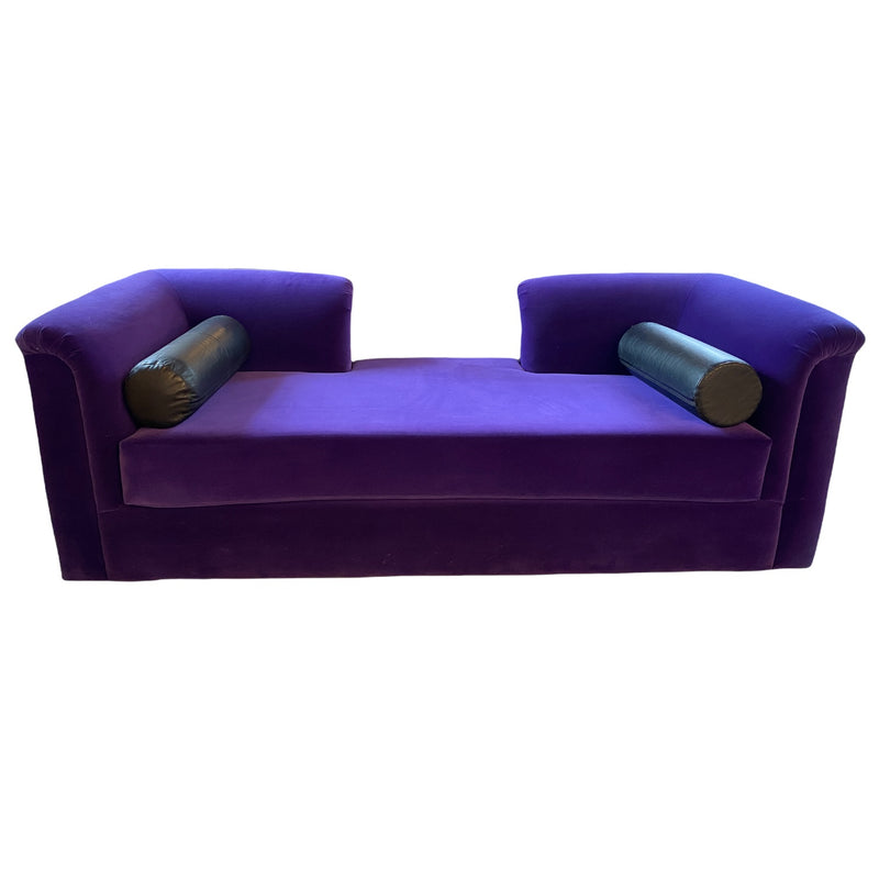 Custom Purple Velvet Sofa - colletteconsignment.com